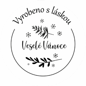 Samolepka - Veselé vánoce, vyrobeno s láskou