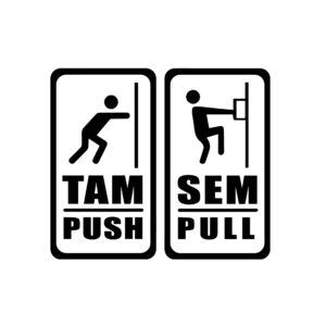 Vinylová samolepka - Sem -tam/push -pull