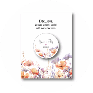 Svatební placka (button) vlčí máky