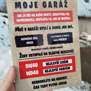 Hliníková cedule moje garáž