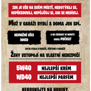 Hliníková cedule moje garáž